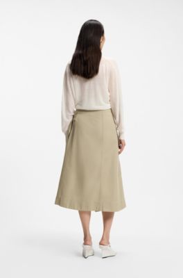 A-line skirt with cargo styling, Light Beige