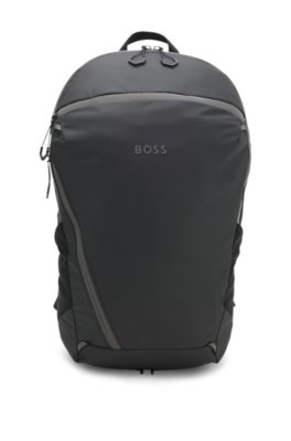 Faux-leather backpack with reflective details