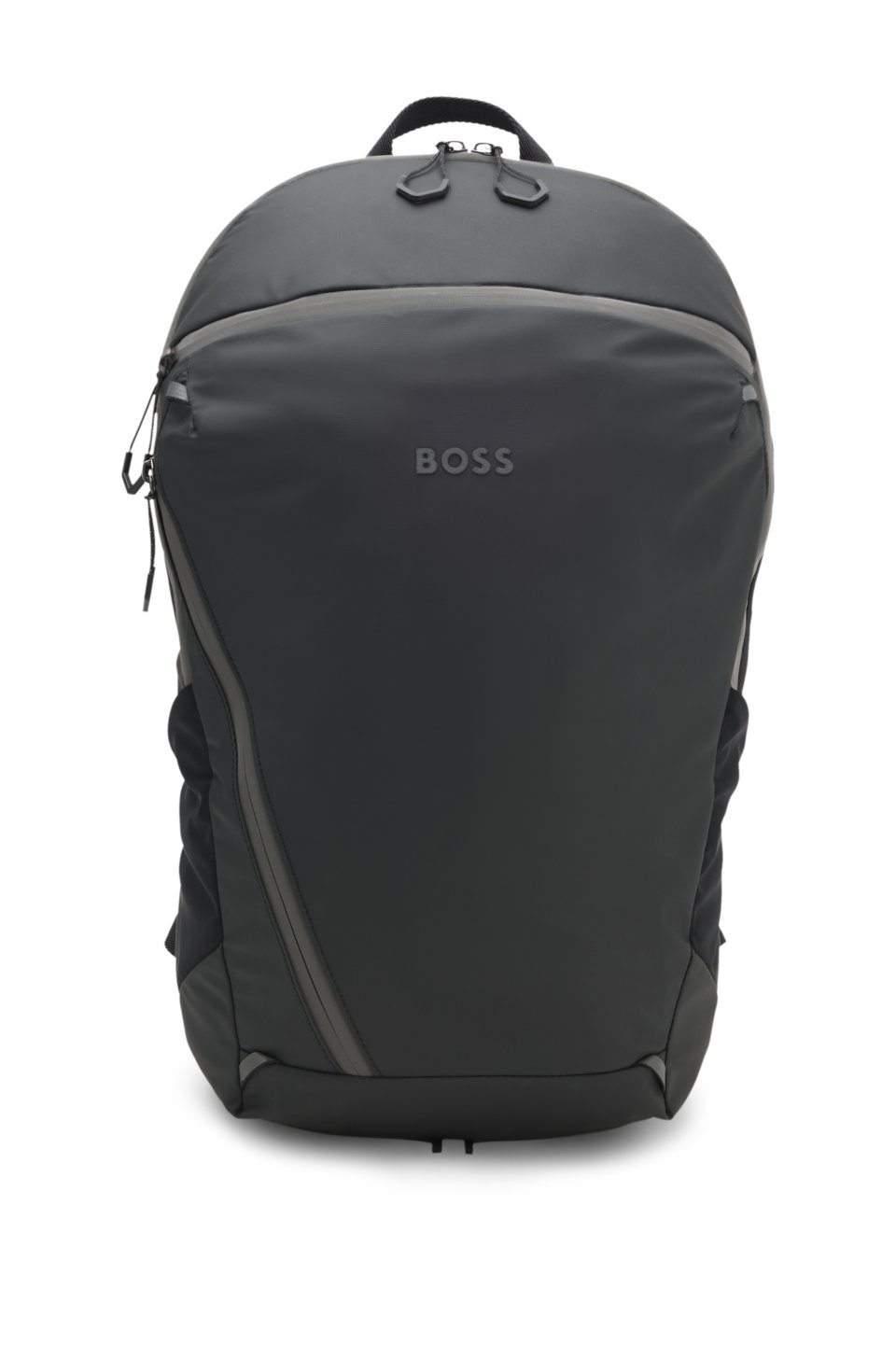 Faux-leather backpack with reflective details