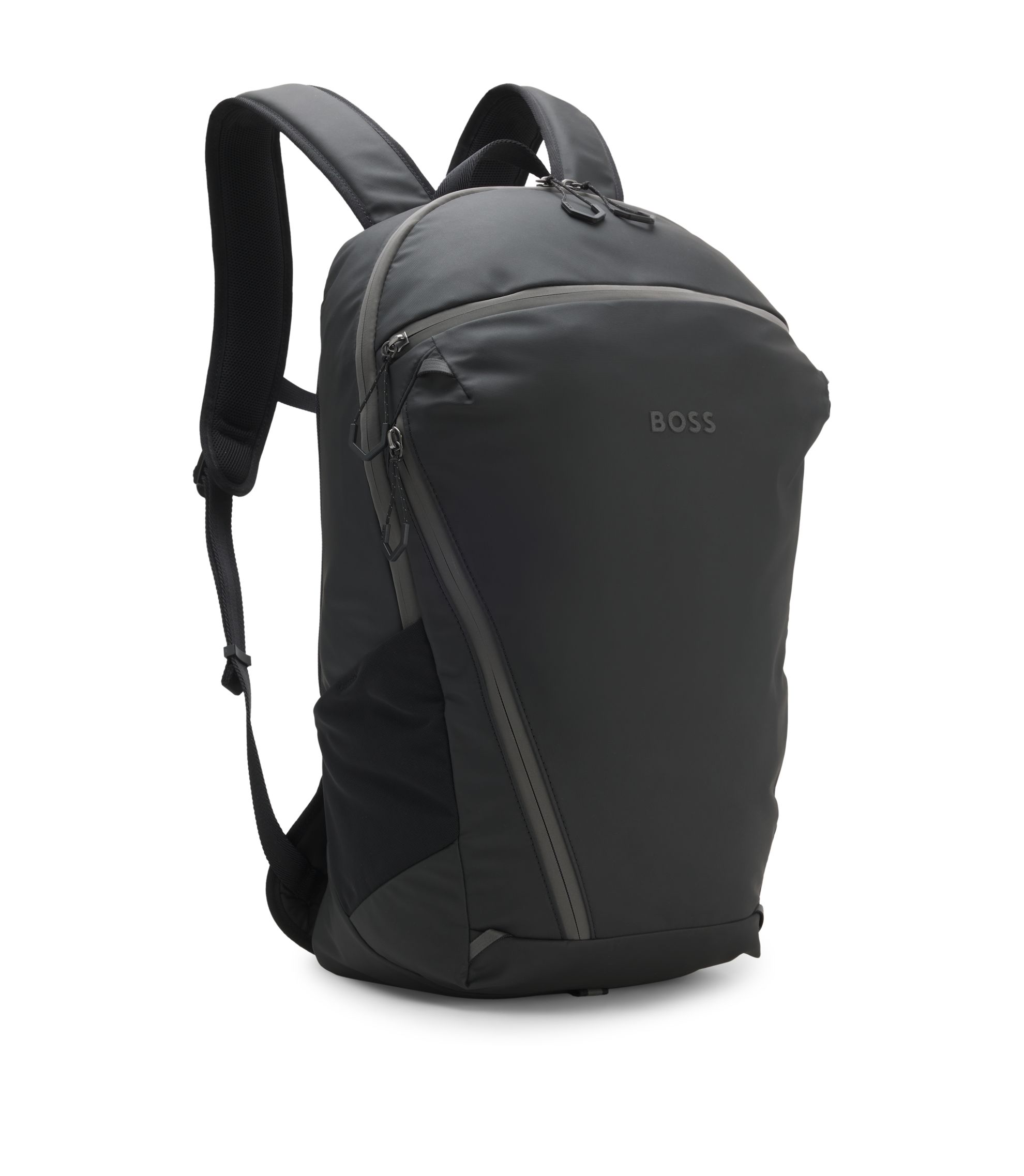 BOSS - フェイクレザー バックパック リフレクターディテール - ブラック