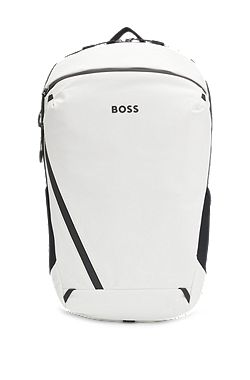 Faux-leather backpack with reflective details