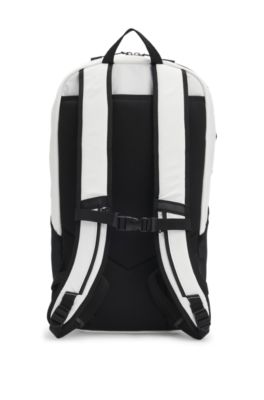 Faux-leather backpack with reflective details, Natural