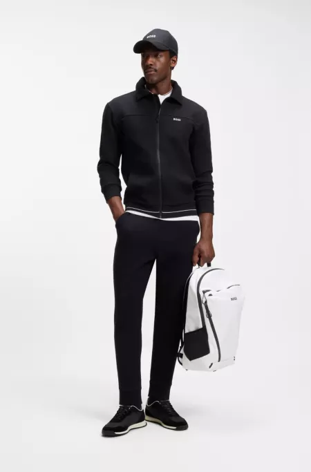 Faux-leather backpack with reflective details