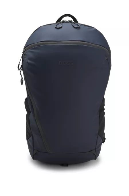 Faux-leather backpack with reflective details