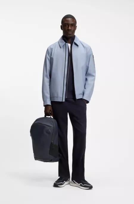 Faux-leather backpack with reflective details