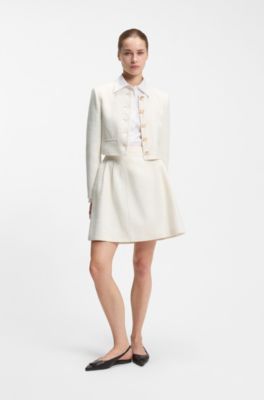 A-line skirt in sparkly boucl&eacute;, White