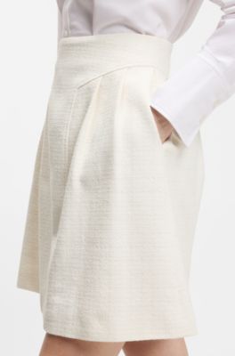 A-line skirt in sparkly boucl&eacute;, White