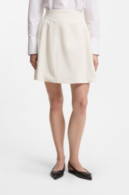 A-line skirt in sparkly boucl&eacute;, White