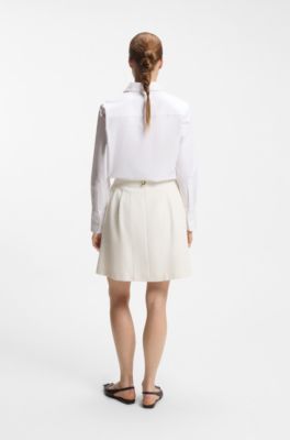 A-line skirt in sparkly boucl&eacute;, White