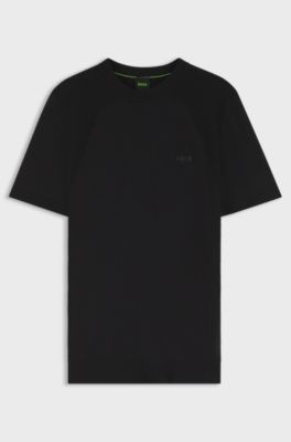 Thermo-regulating short-sleeved sweater with tonal logo, Black