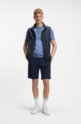 Thermo-regulating short-sleeved sweater with tonal logo, Light Blue