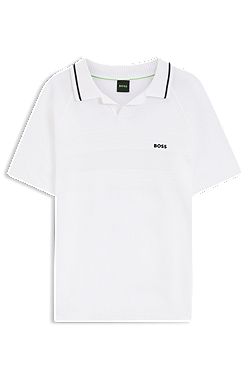 Cotton polo sweater with Johnny collar