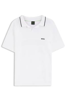 Cotton polo sweater with Johnny collar 1