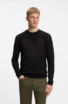 Cotton-blend sweater with bodymapping structure