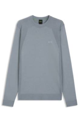 Boss Cotton-blend sweater with bodymapping structure stickade tröjor herr – bild 4