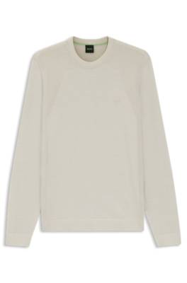 Boss Cotton-blend sweater with bodymapping structure stickade tröjor herr – bild 4