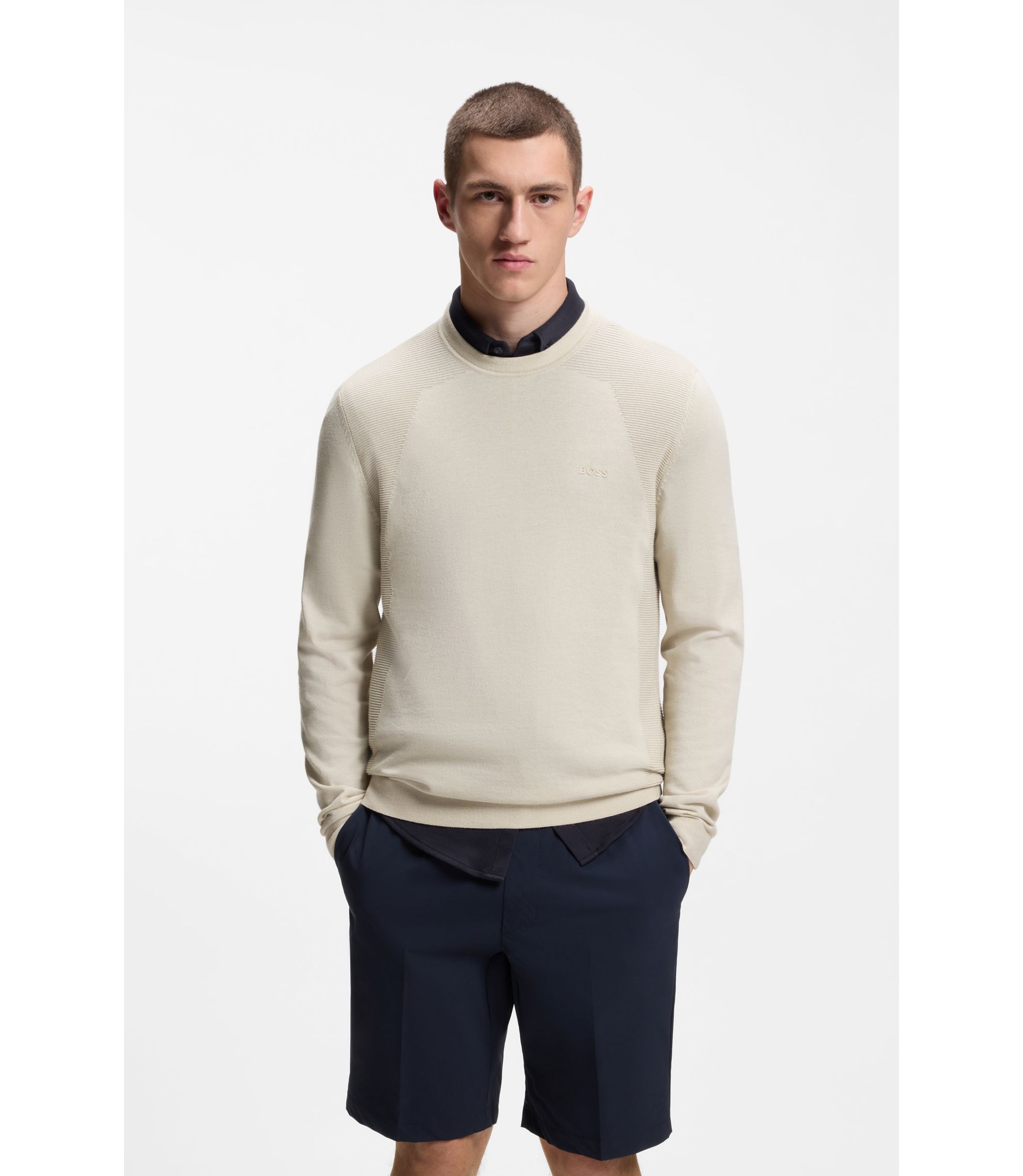 Pullover aus Baumwoll-Mix mit Bodymapping-Struktur