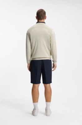 Boss Cotton-blend sweater with bodymapping structure stickade tröjor herr – bild 3