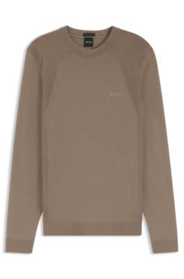Cotton-blend sweater with bodymapping structure 1