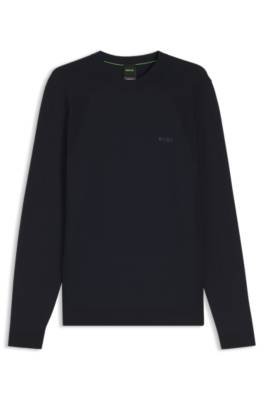 Boss Cotton-blend sweater with bodymapping structure stickade tröjor herr – bild 4