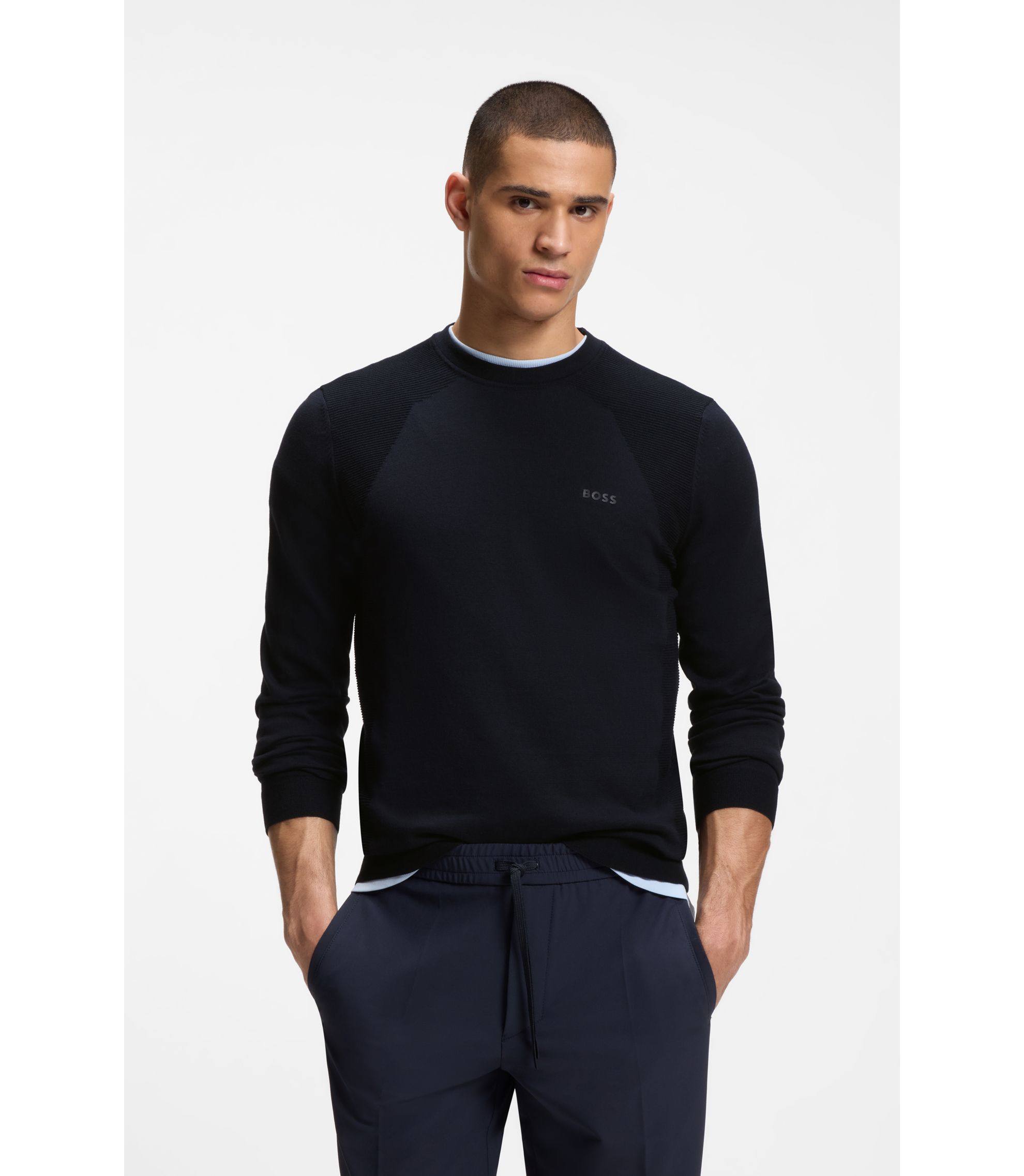 Pullover aus Baumwoll-Mix mit Bodymapping-Struktur