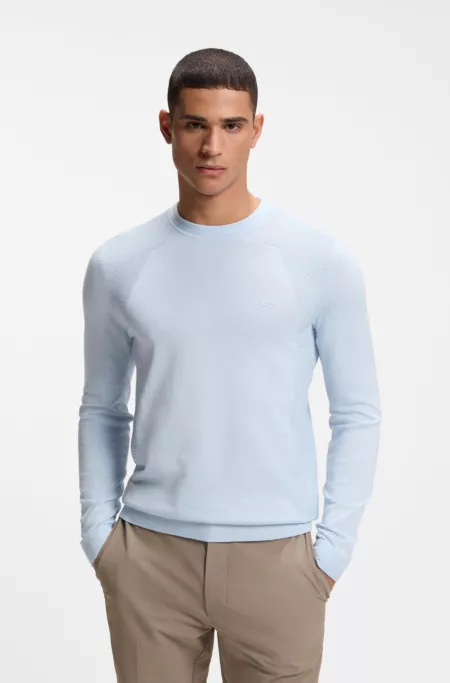 Cotton-blend sweater with bodymapping structure