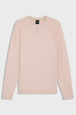 Cotton-blend sweater with bodymapping structure, Light Pink