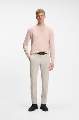 Cotton-blend sweater with bodymapping structure, Light Pink