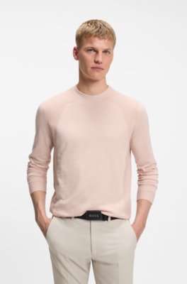 Cotton-blend sweater with bodymapping structure