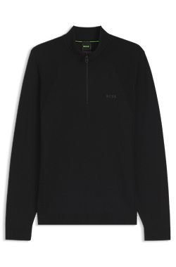 Zip-neck sweater in a cotton blend