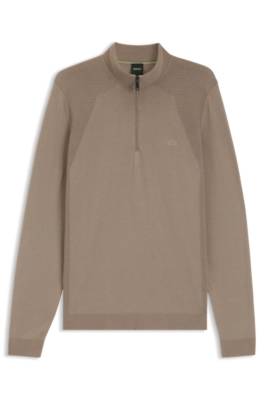 Zip-neck sweater in a cotton blend 1