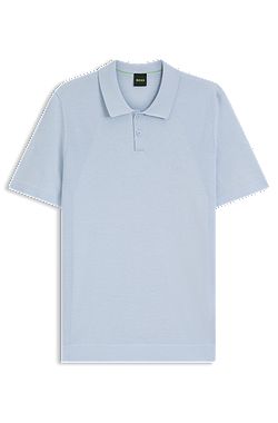 Cotton-blend knit polo with bodymapping structure