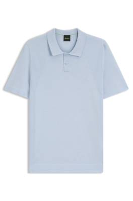 Cotton-blend knit polo with bodymapping structure 4