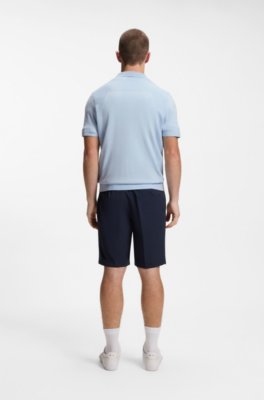 Cotton-blend knit polo with bodymapping structure 3