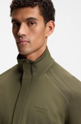 Porsche x BOSS hybrid jacket with silk, Olive