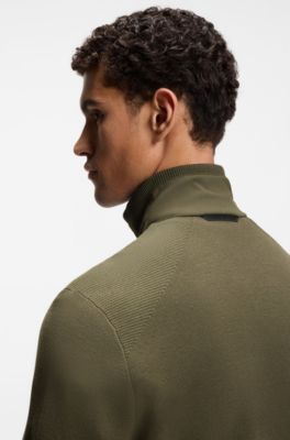 Porsche x BOSS hybrid jacket with silk, Olive