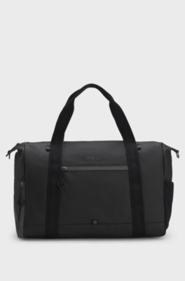 Faux-leather holdall with reflective details, Black