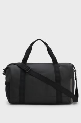 Faux-leather holdall with reflective details, Black