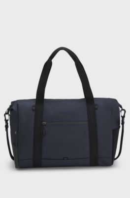 Sac de voyage en similicuir avec d&eacute;tails r&eacute;fl&eacute;chissants, Bleu fonc&eacute;