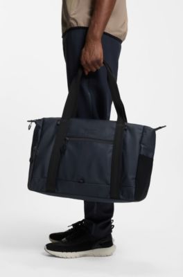 Faux-leather holdall with reflective details, Dark Blue