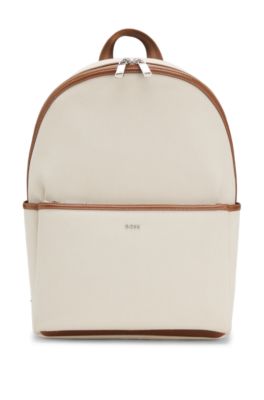 Canvas backpack with logo lettering, Light Grey