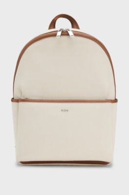 Canvas backpack with logo lettering, Light Grey