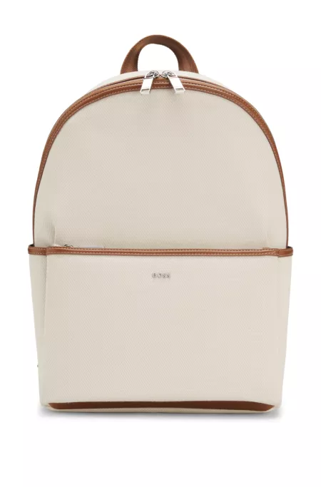 Canvas backpack with logo lettering