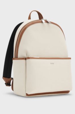 Canvas backpack with logo lettering, Light Grey