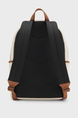 Canvas backpack with logo lettering, Light Grey