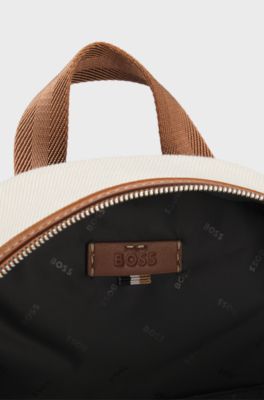 Canvas backpack with logo lettering, Light Grey