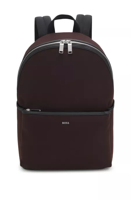 Canvas backpack with logo lettering
