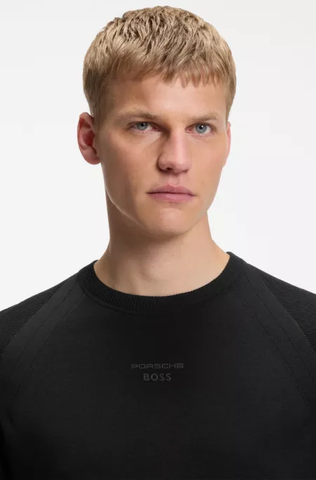 Porsche x BOSS short-sleeved sweater with logo print