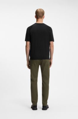 Porsche x BOSS short-sleeved sweater with logo print, Black