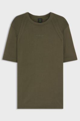 Porsche x BOSS short-sleeved sweater with logo print, Light Green